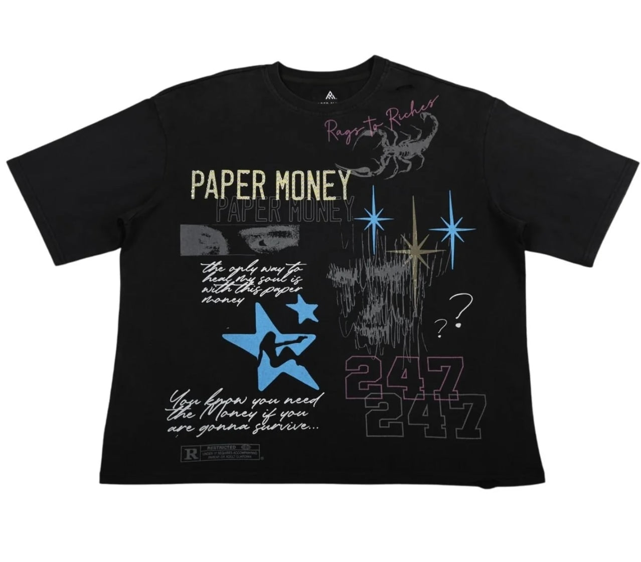 Paper Money Doodle Tee Black