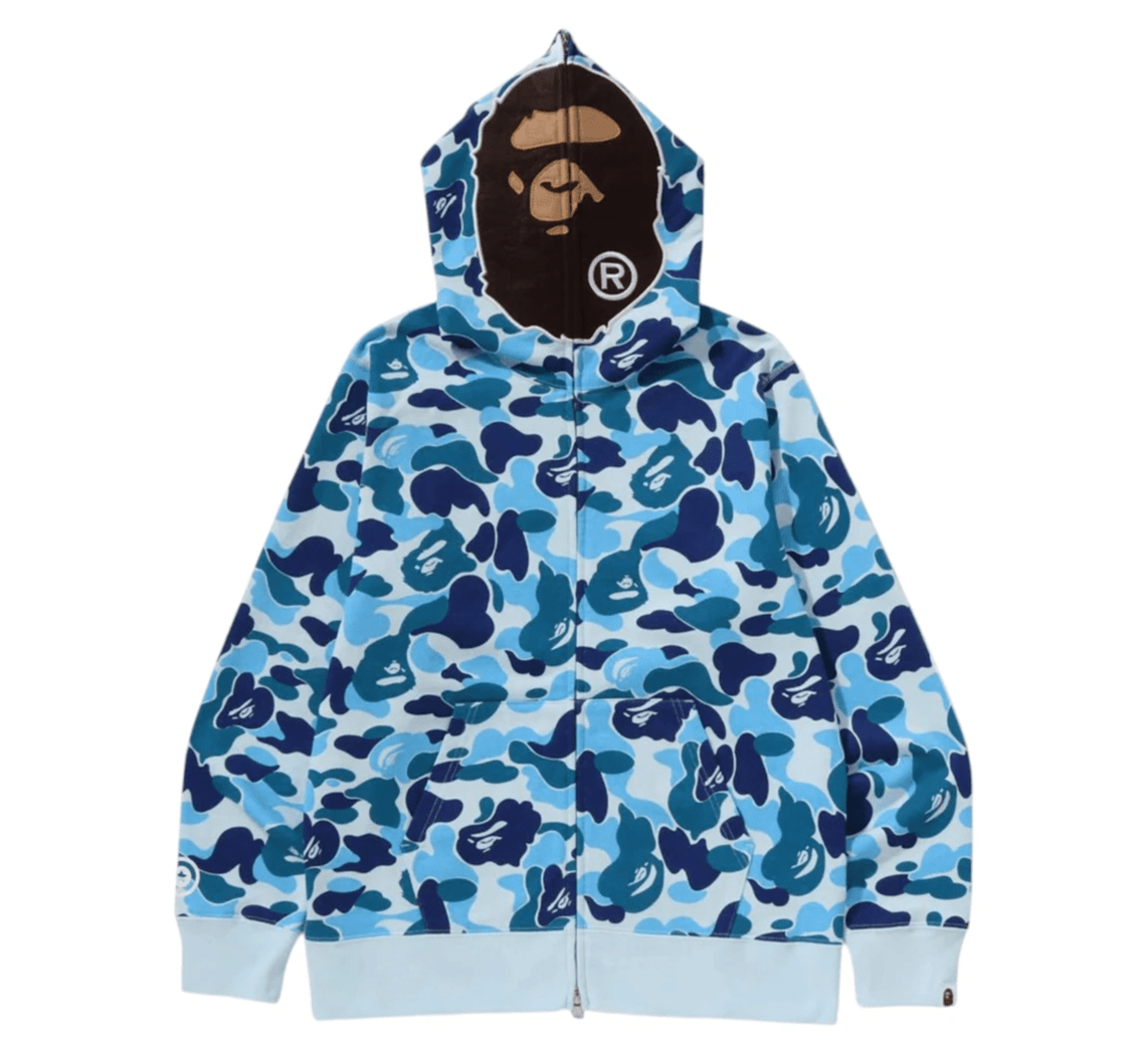 BAPE ABC Camo 2nd Ape Full Zip Hoodie Blue