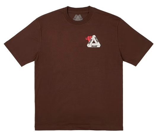 Palace Tri-Hearts T-shirt Nice Brown