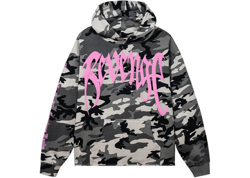 Reveng Cropped Hoodie Snow Camo/Pink