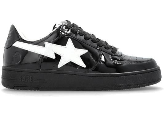 A Bathing Ape Bape Sta #1 Black White Patent Leather