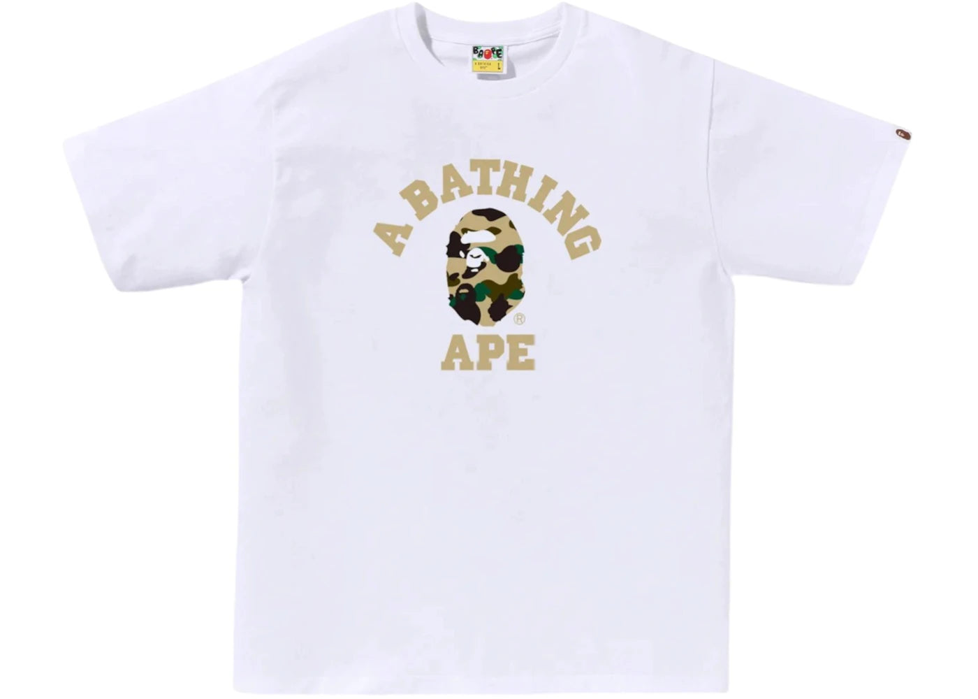 BAPE 1st Camo College Tee (SS26) White/Yellow