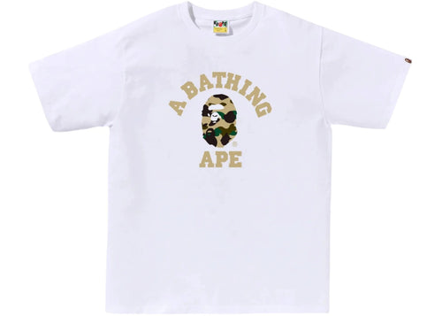 BAPE 1st Camo College Tee (SS26) White/Yellow