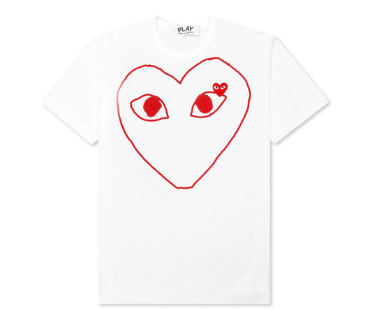 Comme des Garcons PLAY Outline Heart T-Shirt - White/Red