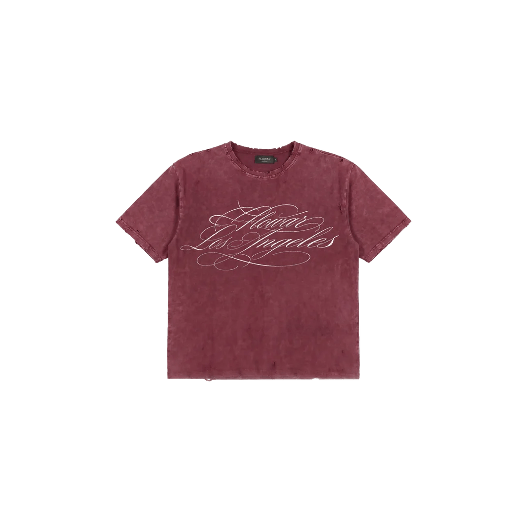 FLOWAR TEE (BURGUNDY)