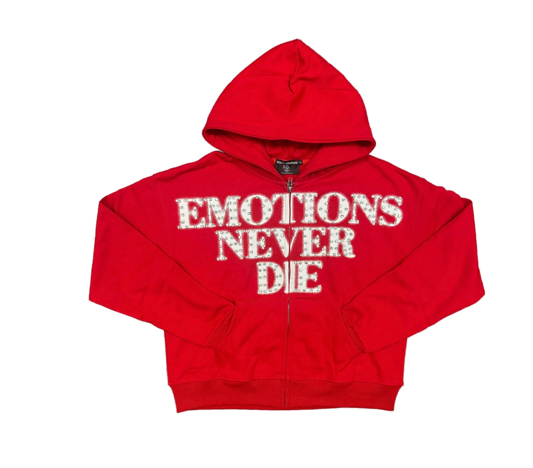 Mixed Emotions Red Rhinestone Zip Up