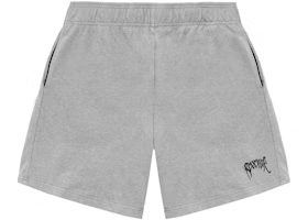 Revenge White Embroidered Basic Shorts Heather Grey