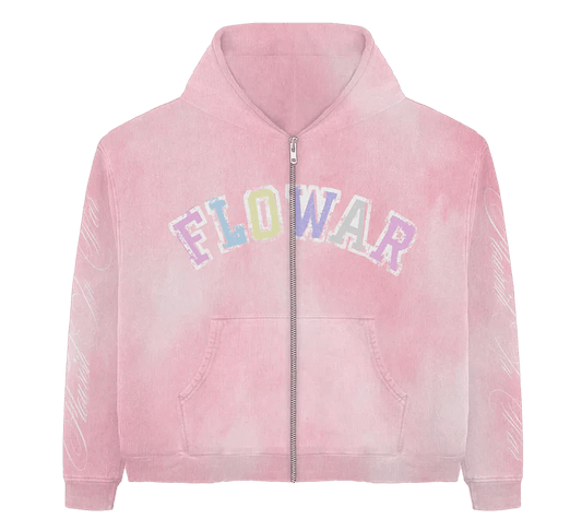 Flowar Pastel Pink Zip Up