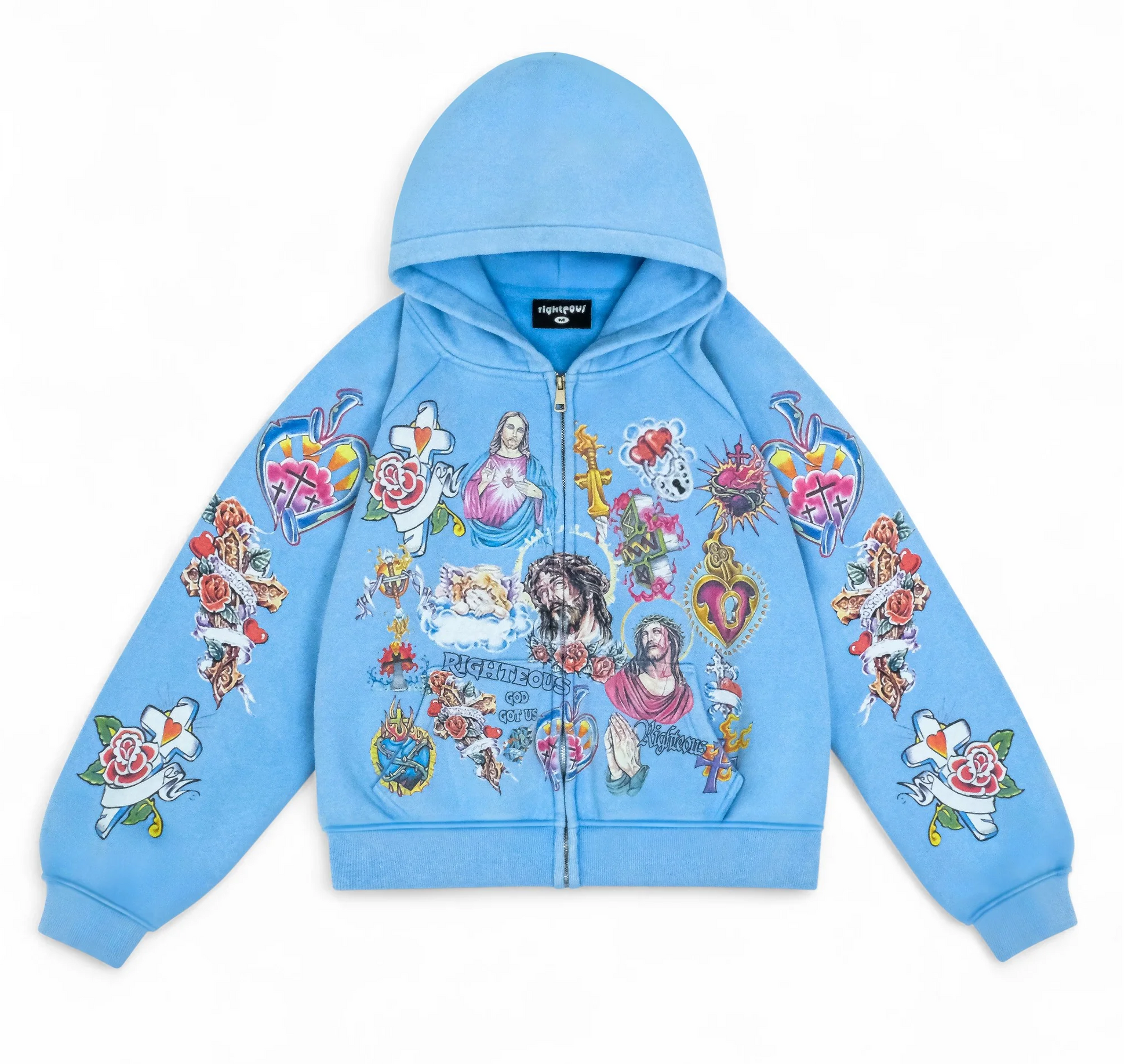 Righteous Hoodie Zip Up Blue