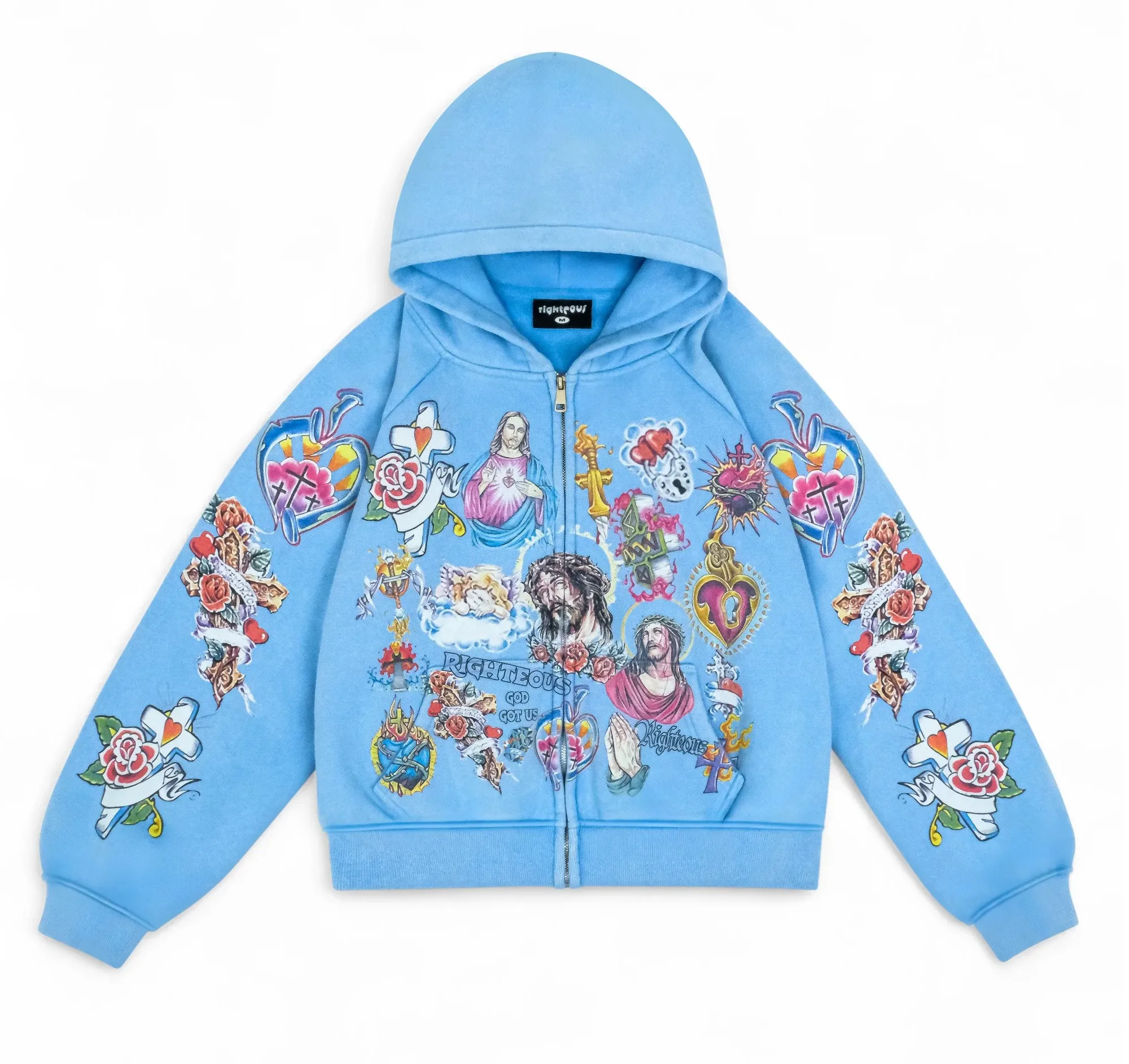 Righteous Zip-Up Hoodie Blue