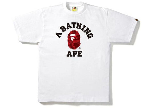 BAPE Color Camo College Tee White/Red