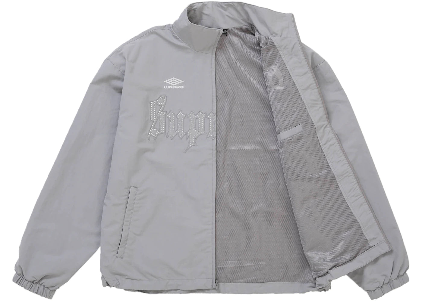 Supreme Umbro Rhinestone Track Jacket Light Grey