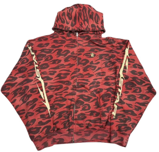 Hellstar Cheetah Zip Up Red