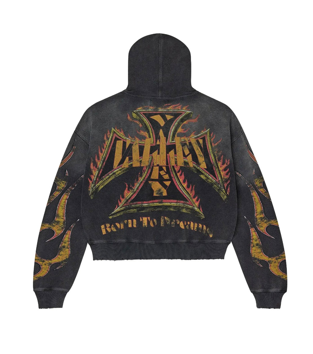 Vale Forever Reborn Waffle Zip Up Black
