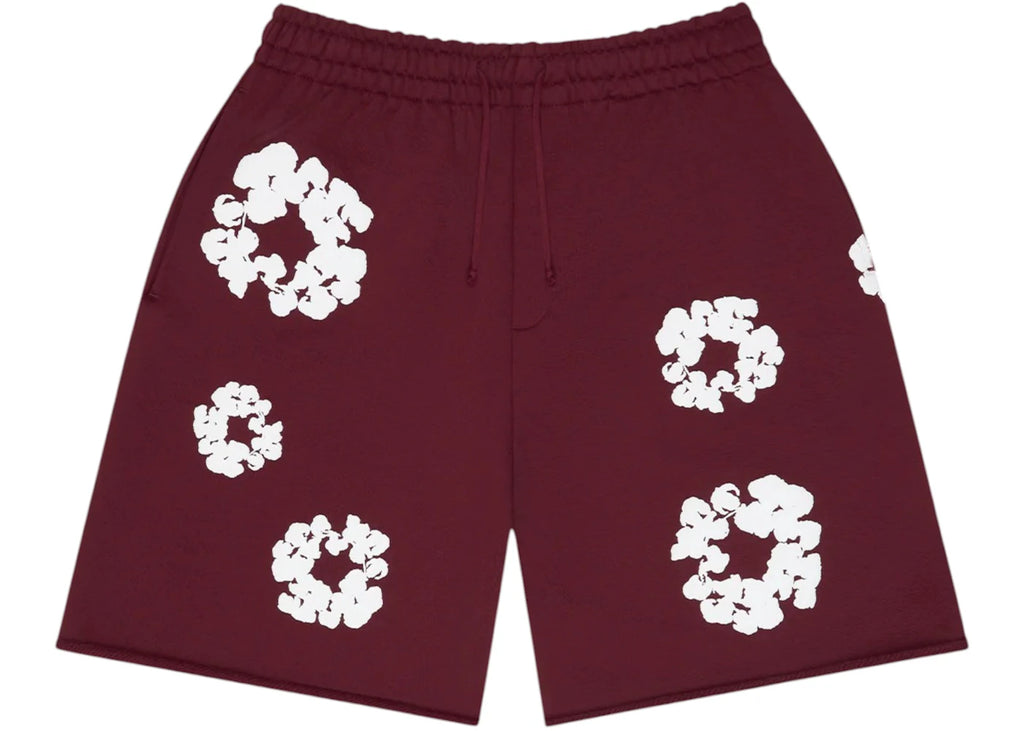 Denim Tears Cotton Wreath Sweatshorts Burgundy