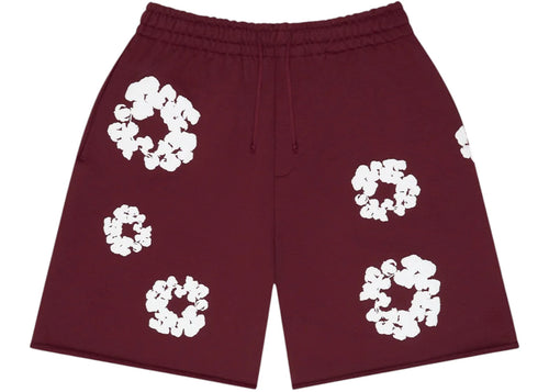 Denim Tears Cotton Wreath Sweatshorts Burgundy