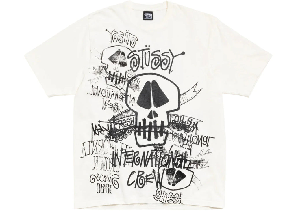 Stussy Skulls Pigment Dyed Tee Natural