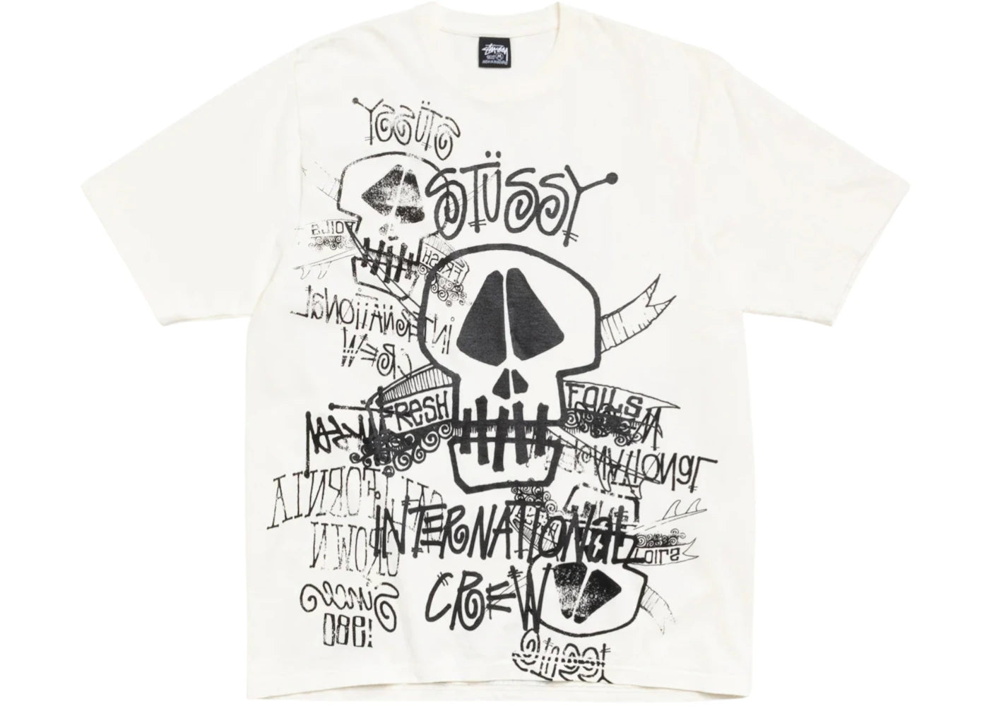 Stussy Skulls Pigment Dyed Tee Natural