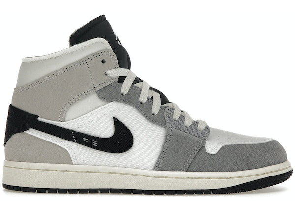 Jordan 1 Mid SE Craft White Cement Grey Black