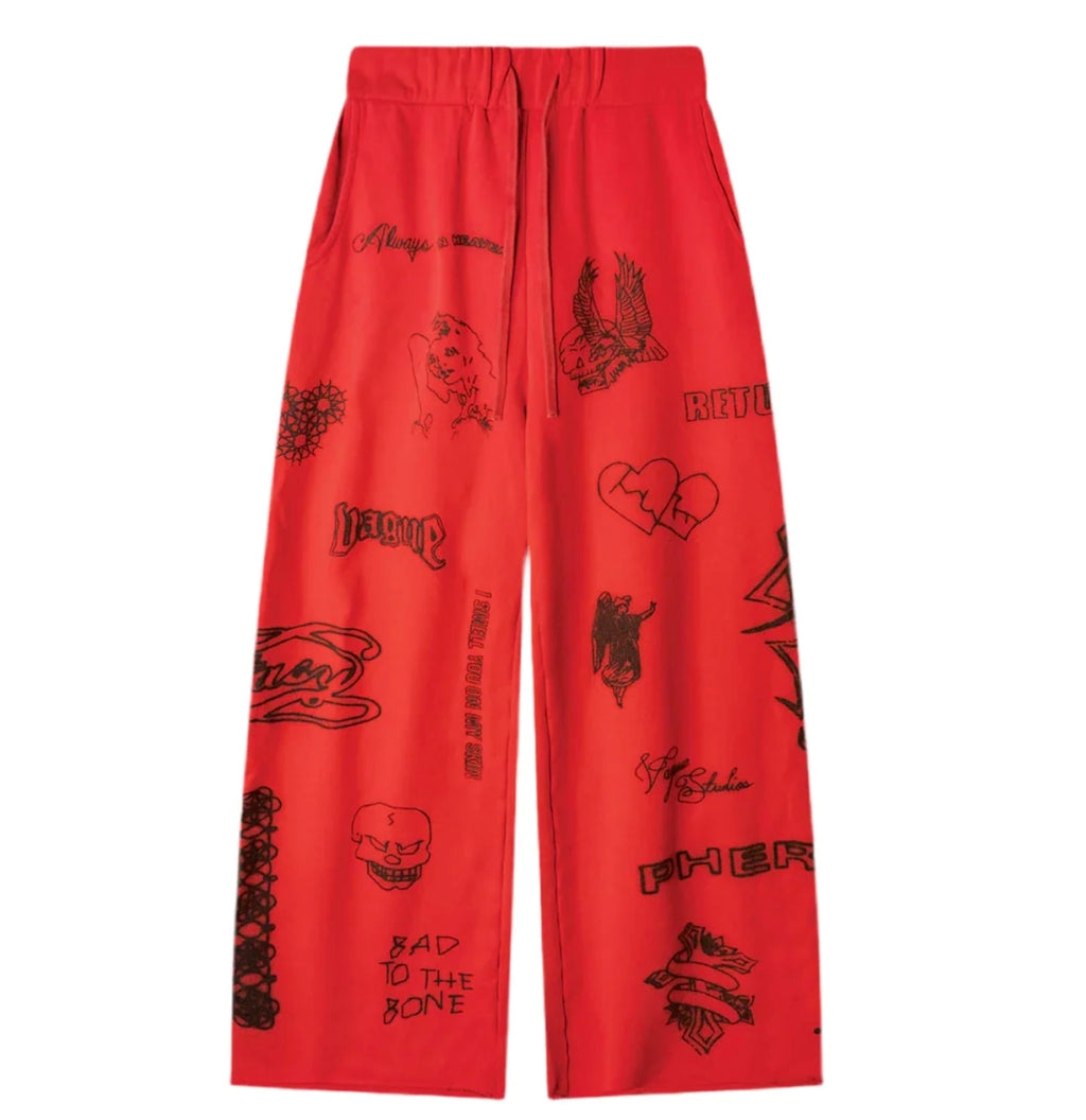 VAGUE STUDIOS SKIN DEEP SWEATPANTS RED