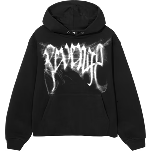 Revenge Smoke Arch Logo Cropped Hoodie Black