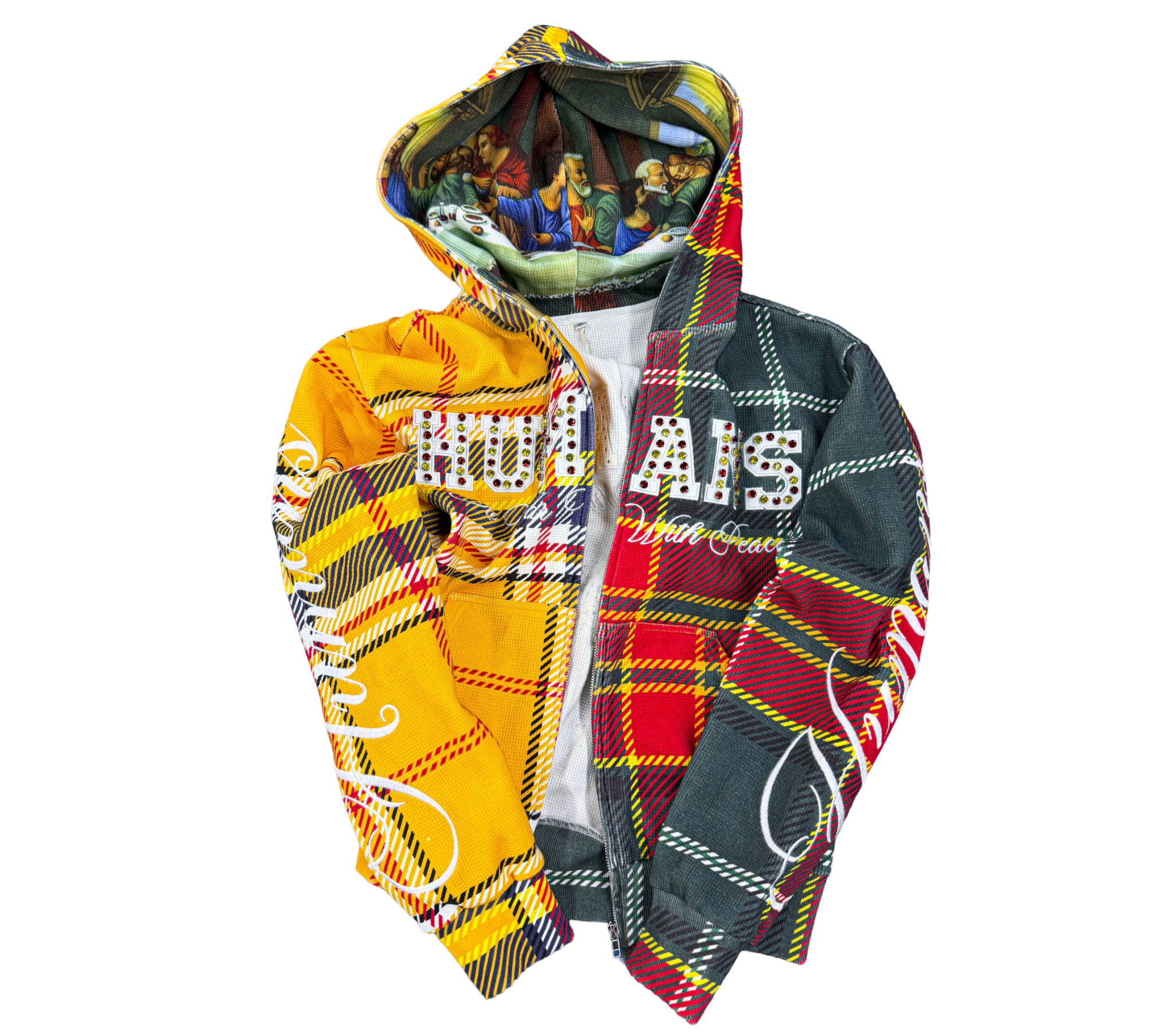 HAWWP Last Supper Zip-Up Hoodie Yellow/Red