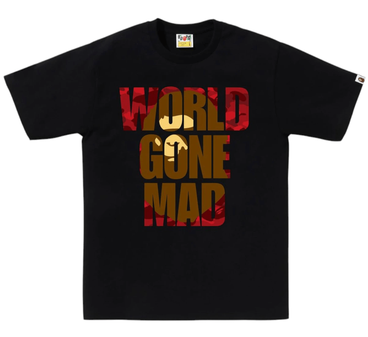 BAPE Color Camo WGM Ape Head Overlap Tee Black