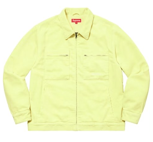 Supreme Corduroy Zip Jacket Pale Yellow