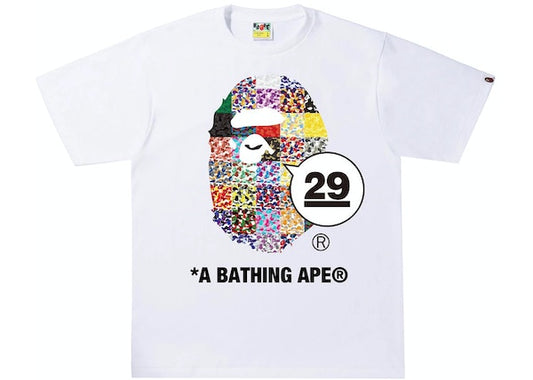 BAPE A Bathing Ape 29th Anniversary Ape Head Tee White