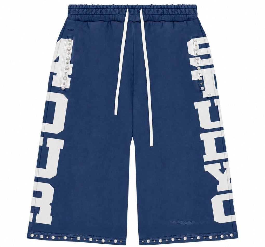 4our.Studyo 3/4 Pearlized Sweat Short Navy