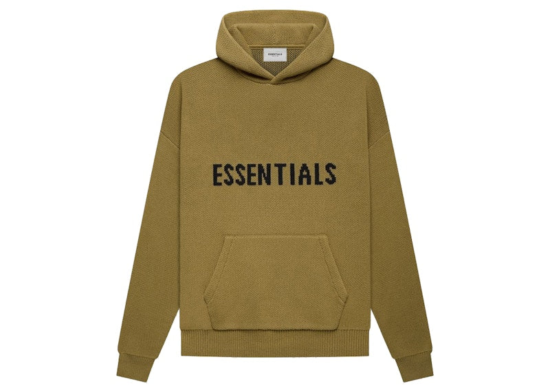 Fear of God Essentials Knit Pullover Hoodie Amber