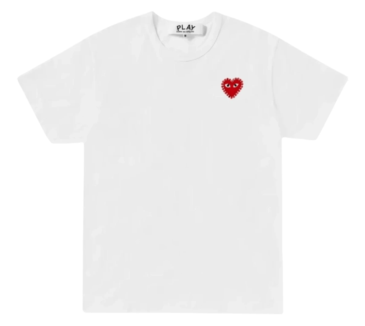 Comme des Garcons PLAY Heart Rhinestone P1T801 Tee White