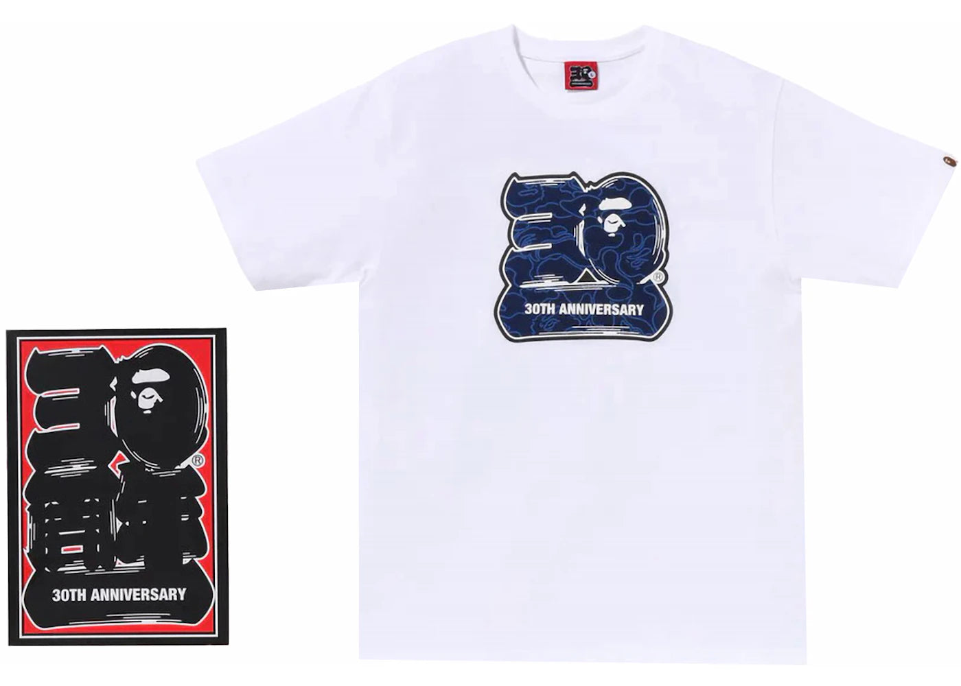 BAPE 30th Anniversary II Tee White/Navy