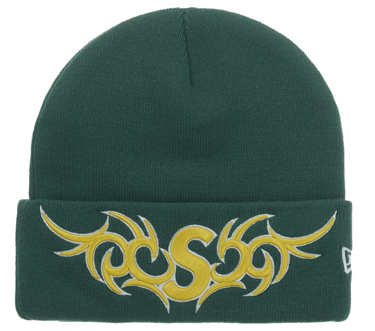 Supreme New Era Tribal S Logo Beanie Green