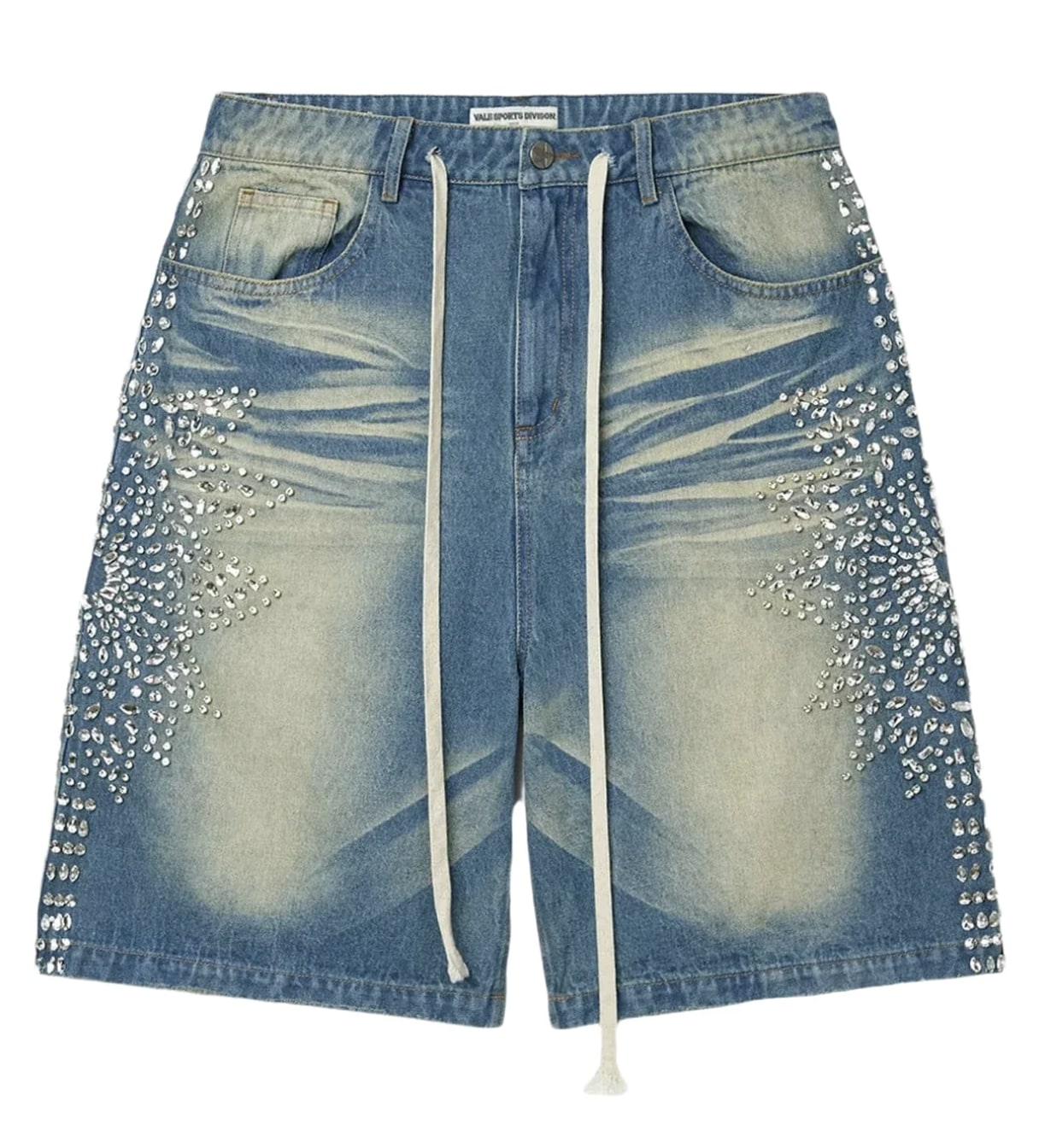 Vale Forever Sirens Crystal Jean Shorts Blue