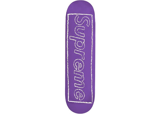 Supreme KAWS Chalk Logo Skateboard Deck Purple