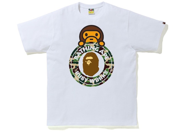 BAPE ABC Camo Milo on Busy Works Tee White/Green