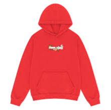 Denim Tears Hoodie Embroidered Floral Logo Red