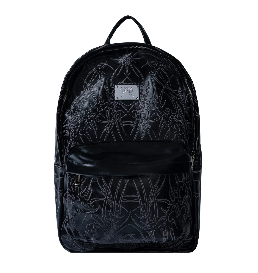 Revenge Adorned Embroidered Leather Backpack