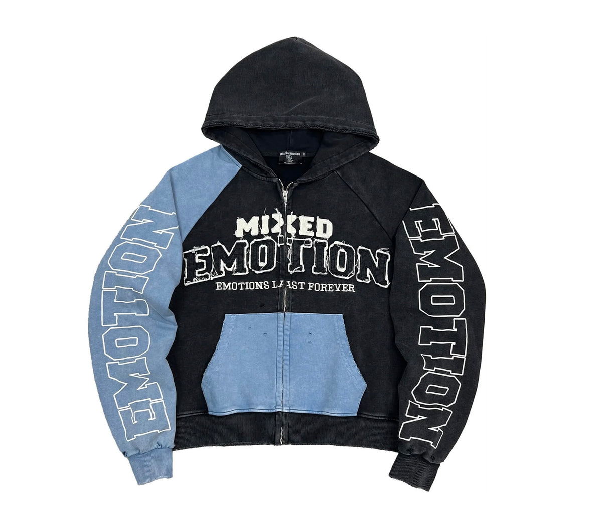 Mixed Emotions Split Decision Zip Blue