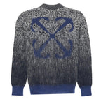 Mohair Arrow Gradient Knit Crewneck Grey Blue