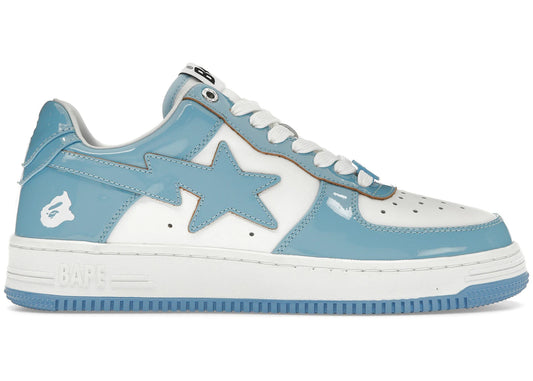 A Bathing Ape Bape Sta Patent Leather Blue White