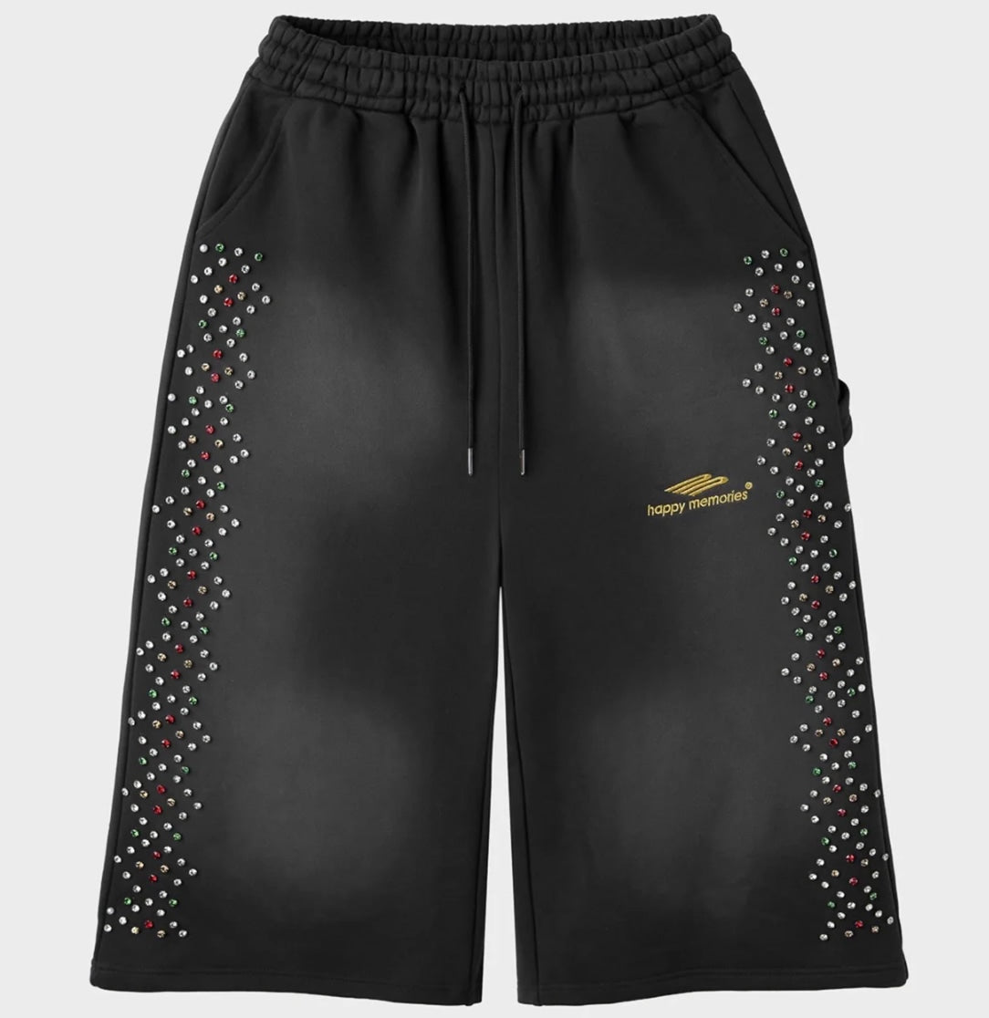 HMDD Crystal 3/4 Sweat Short Black