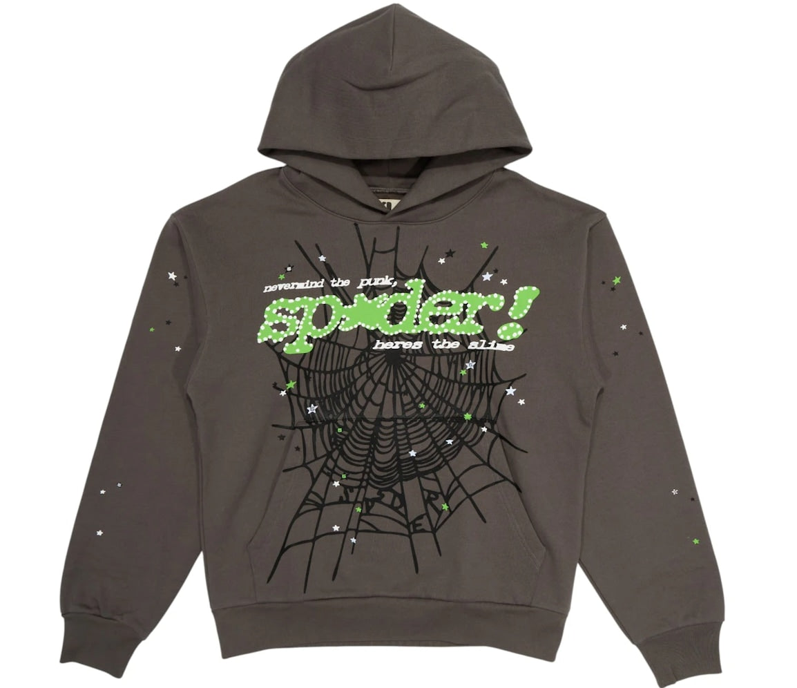 Sp5der Punk V2 Hoodie Slate Grey