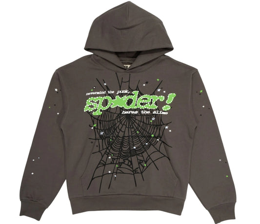 Sp5der Punk V2 Hoodie Slate Grey