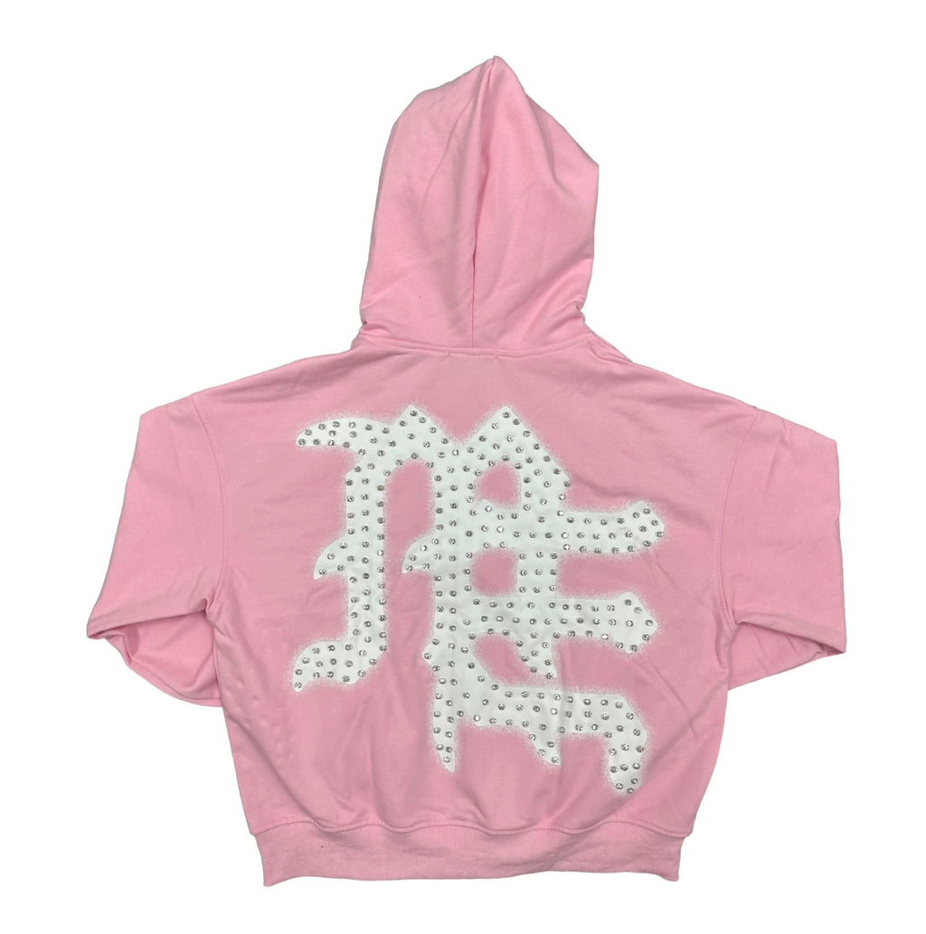 Mixed Emotions Pink Rhinestone Zip Up