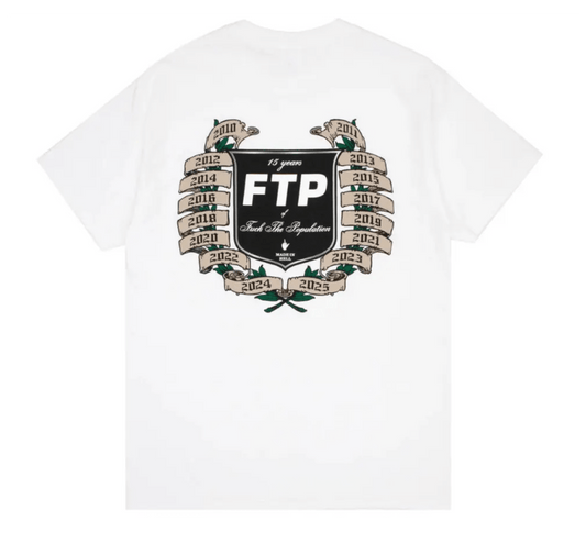 FTP 15 Year Anniversary Tee White Fuck The Population