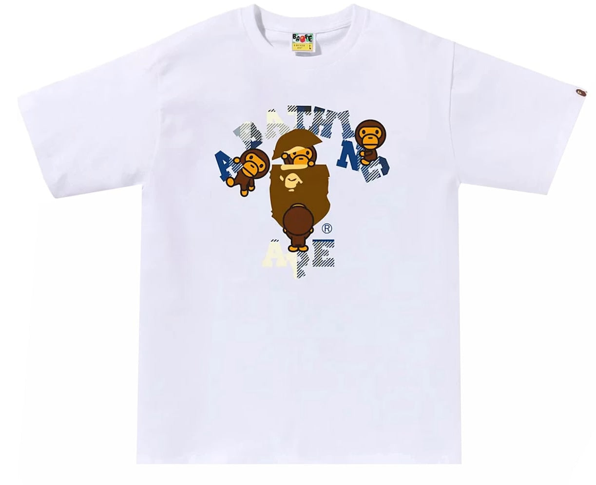 BAPE Check College Milo Tee White