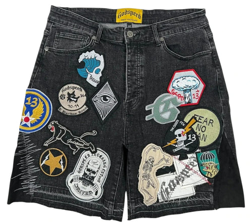 Godspeed Patchwork Denim V2 Shorts Black