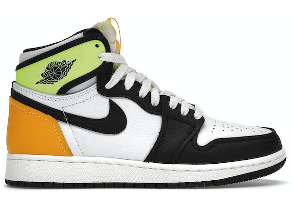 Jordan 1 Retro High White Black Volt University Gold (GS)